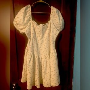 Shein White Floral Dress